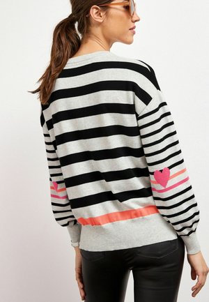 HEART STRIPE - Stickad tröja - monochrome