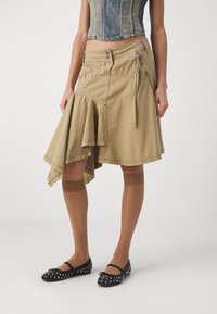 Jaded London ASYMMETRIC CHOPPY CARGO SKIRT - sukňa v tvare A - beige