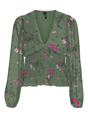 Vero Moda VMROSA V NECK SMOCK - Μπλούζα με μακριά μανίκια - laurel wreath