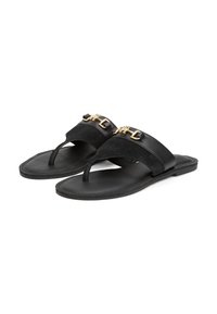 Tommy Hilfiger MIXED HORSEBIT THONG - T-bar sandals - black