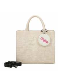 BIG BOXY - Bolso de mano - croco white taupe
