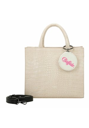 Handtasche - croco white taupe