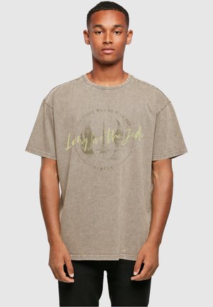 Print T-shirt - darkkhaki