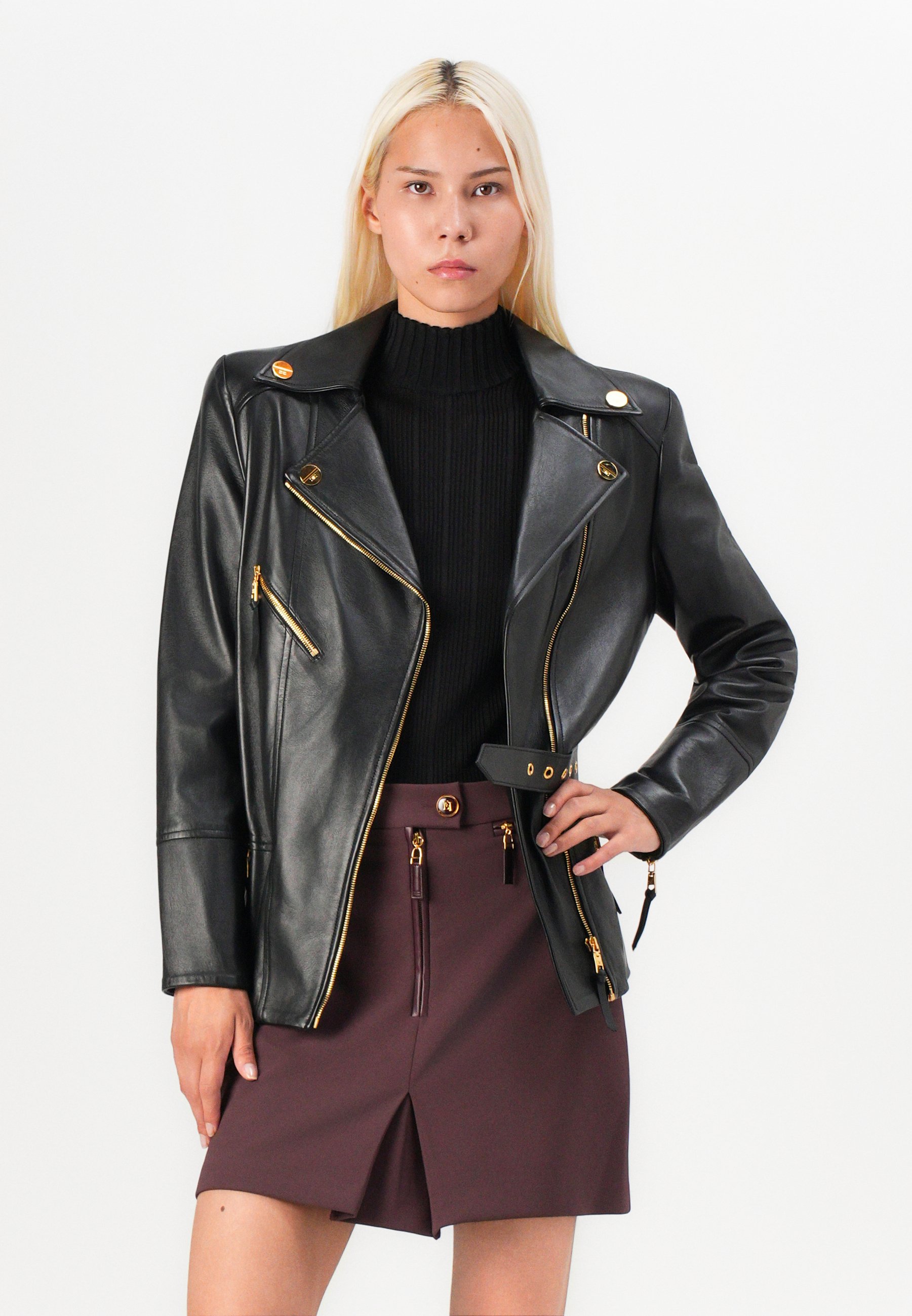 Elisabetta Franchi SKIRT - Mini skirt - merlot/bordeaux - Zalando