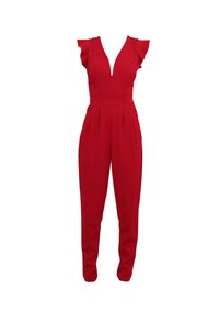 RUFFLE WITH BACK INSERT - Kombinezon - cherry red