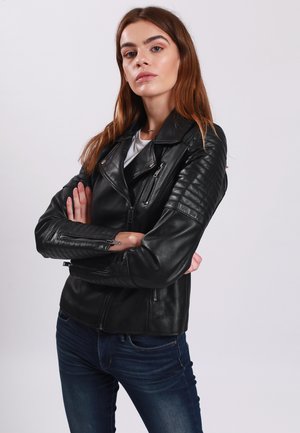 BERENICE - Chaqueta de cuero - black