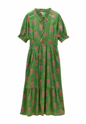 Joules, REGULAR FIT - LARISSA TIE NECK MIDI DRESS . - Päevakleit - green & pink foulard print