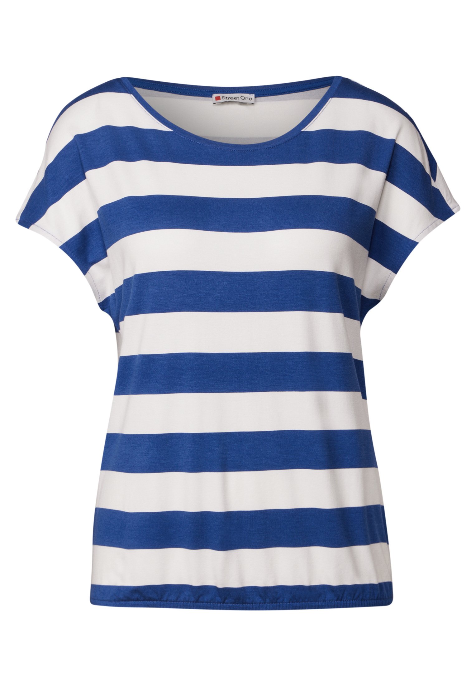 Street ONE Damen Kurzarmshirt Mit Rundhalsausschnitt, Lässiges Basic-Top Aus Weichem Viskosemix