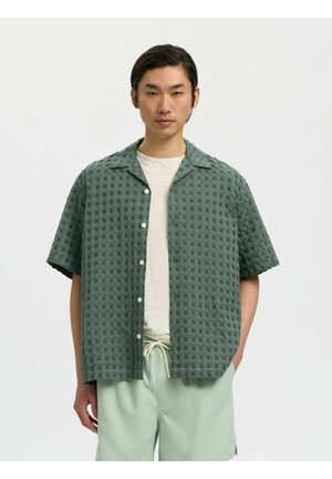 Selected KURZARMHEMD STRUKTURIERTES - Chemise - balsam green