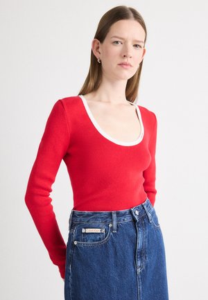 COLOR BLOCKED SWEATER - Neule - brilliant white