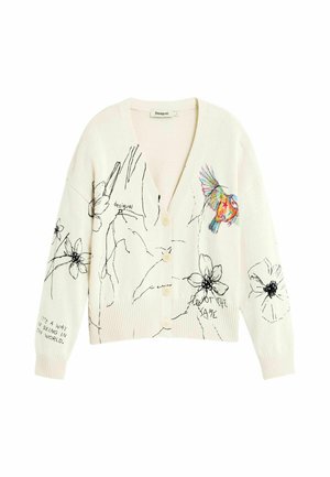 Desigual, FLORAL PRINTED SWEATER - Cardigan - white