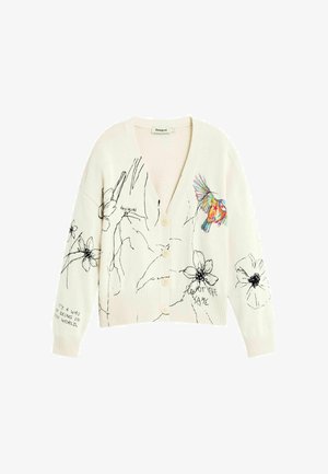 Desigual, FLORAL PRINTED SWEATER - Kardigan - white