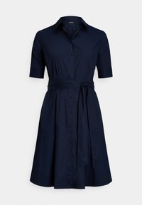 FINNBARR BELTED COTTON BLEND SHIRTDRESS - Tričkové šaty - navy