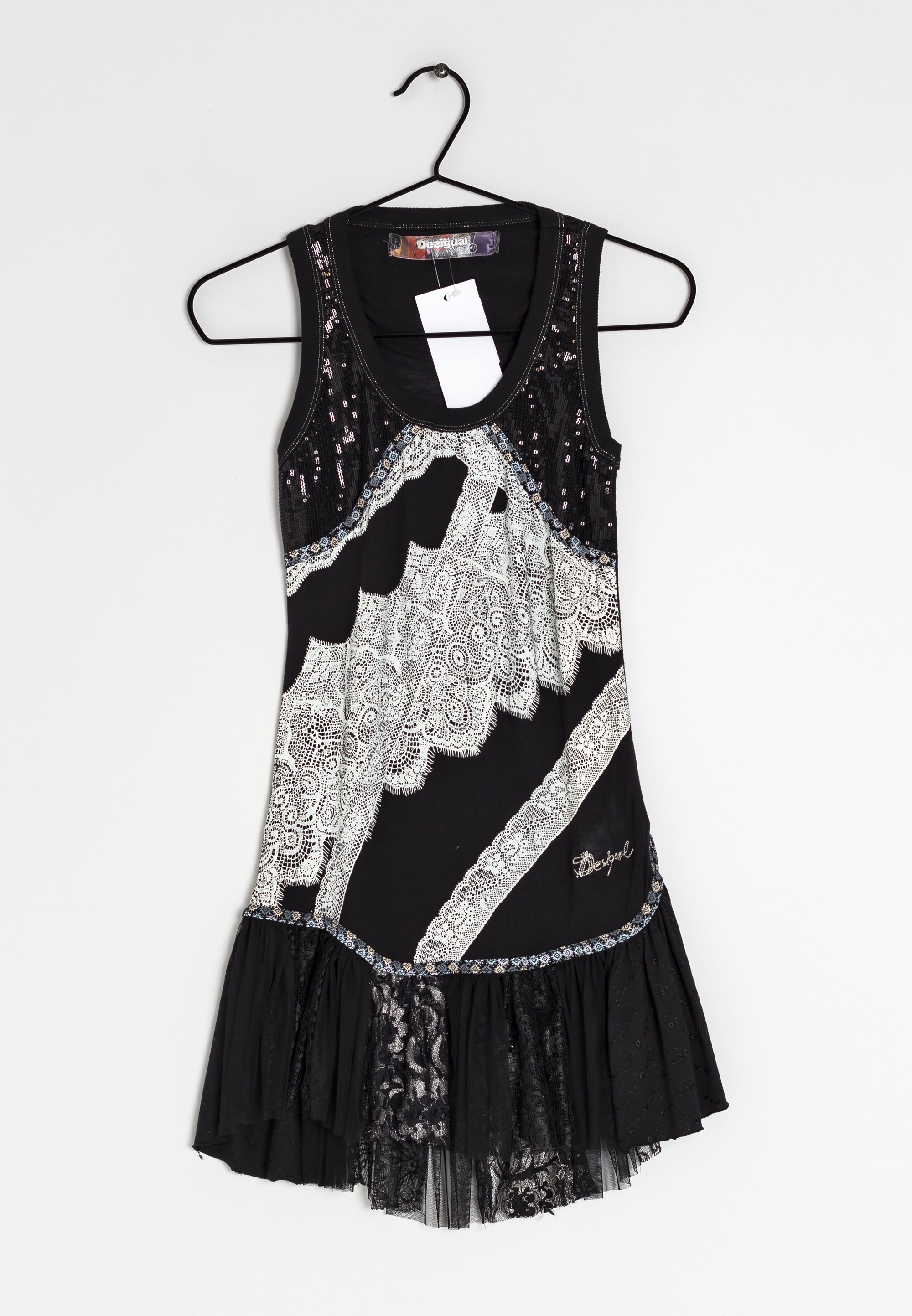 desigual dress black and white Desigual Women's Shirt Dress - Tropic Lithography, Monochrome Print Mini  Dress main image 0