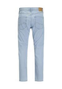 Jeans bleu clair avec une coupe droite, dotés de deux poches arrière et de détails de couture discrets. Fabriqués en tissu denim.