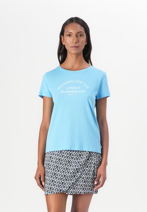 TOM TAILOR DENIM BASIC PRINT - Print T-shirt - clear light blue