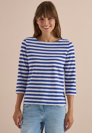 Cecil, BASIC SHIRT MIT BOAT NECK UND STREIFEN - T-shirt à manches longues - deep river blue