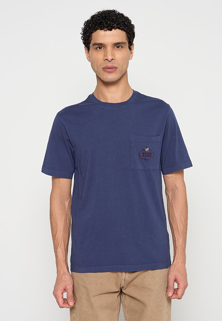 Scotch & Soda T-shirt basic donkerblauw
