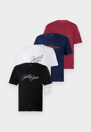 JORINWOOD TEE SS CREW NECK FST 5PK MP - T-shirt imprimé - tibetan red pack:w. brightw+antiquew+black+oceanc