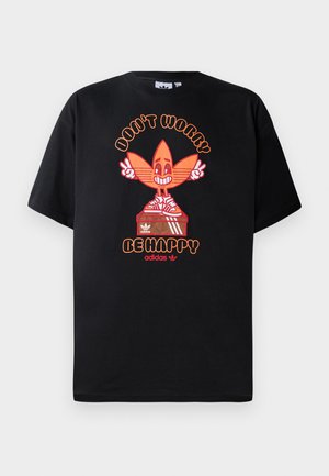 SMILE TREFFY UNISEX - Nyomott mintás póló - black