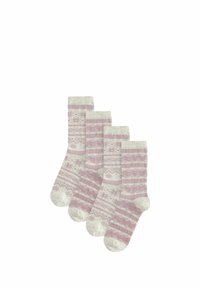Next FAIRISLE ANKLE 4 PACK REGULAR FIT - Zoknik - pink grey