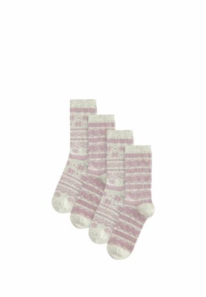 Next FAIRISLE ANKLE 4 PACK REGULAR FIT - Zoknik - pink grey