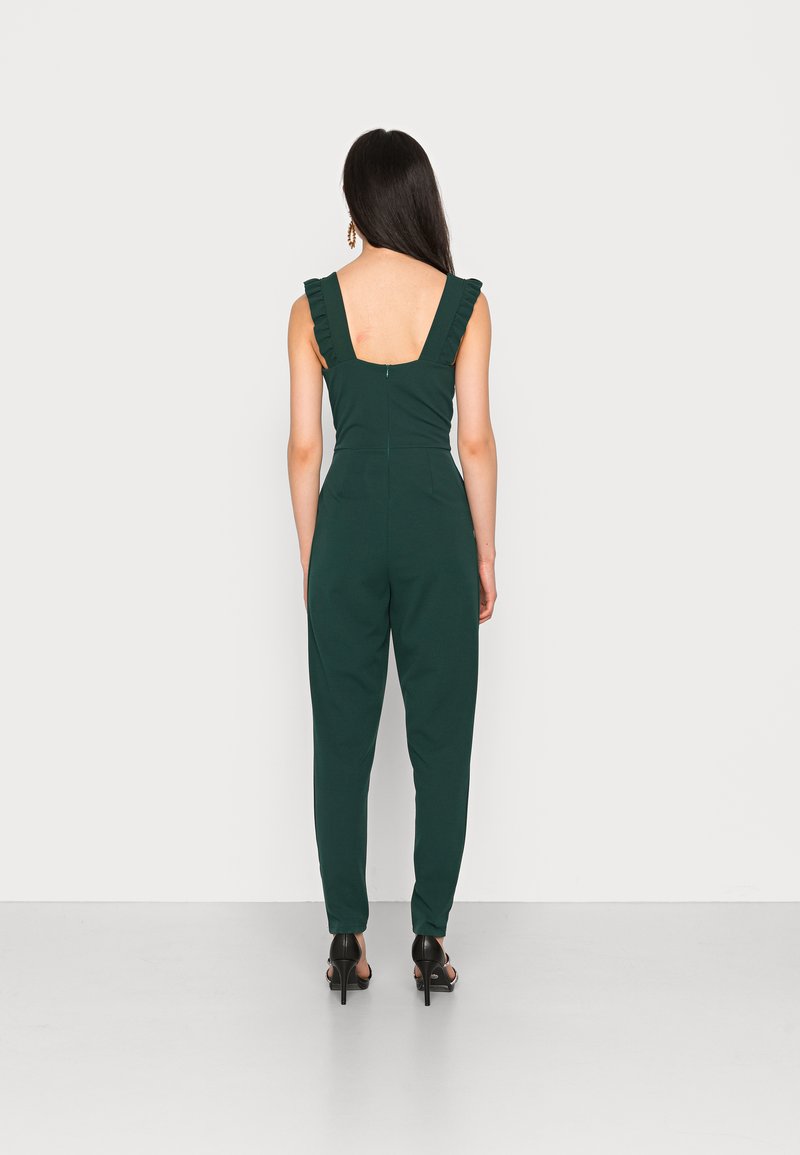 Damen Kleider | WAL G. FRILL SLEEVE PLUNGE Jumpsuit forest green/dunkelgrün - QJ45499 Damen Kleider | WAL G. FRILL SLEEVE PLUNGE Jumpsuit forest green/dunkelgrün - QJ45499