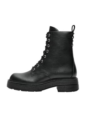 Bershka LACE-UP - ANKLE BOOTS - Bottines à plateau - black
