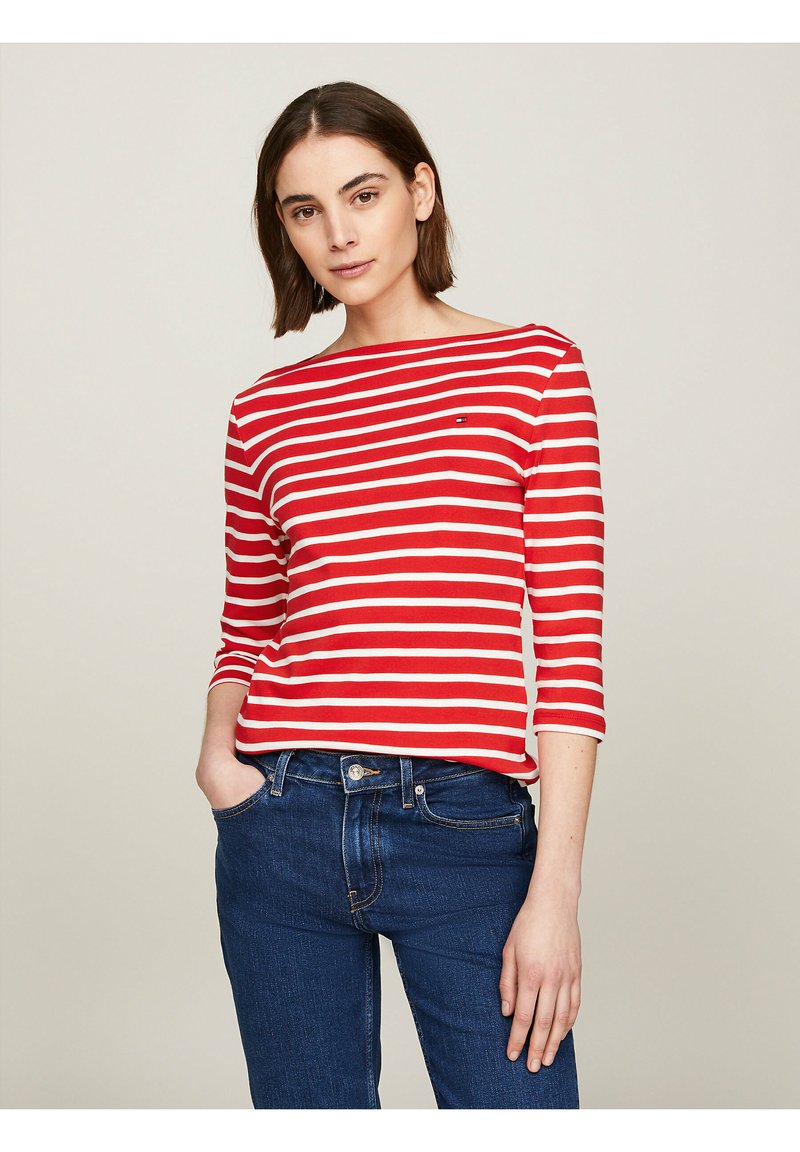 Tommy Hilfiger SLIM CODY BOAT - Longsleeve - breton fierce red ecru