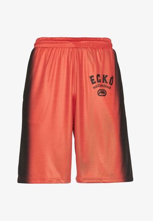 Shorts i en gradient fra orange til sort, lavet af glat stof med en elastisk talje. Har sort trykt logotekst på forsiden.