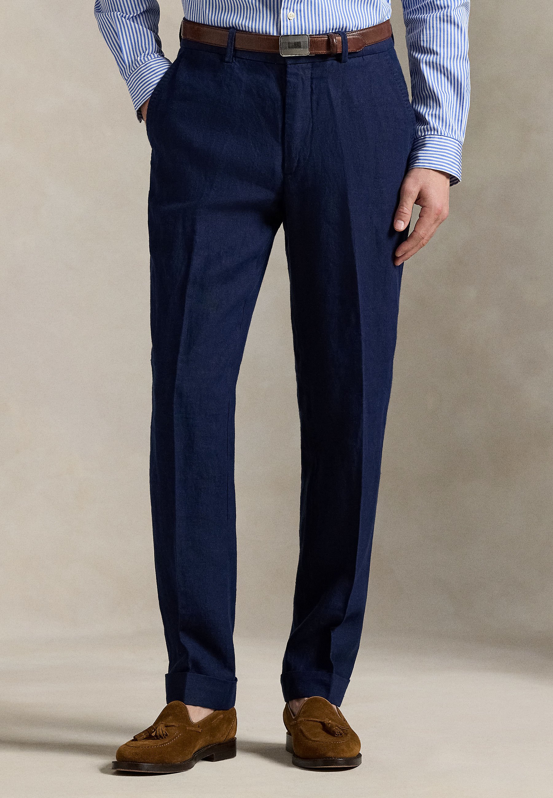 Polo Ralph Lauren LINEN SUIT TROUSER - Trousers - navy/dark blue