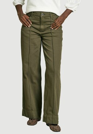 LolaLiza, WIDE-LEG STITCHED TROUSERS WIDE-LEG STITCHED TROUSERS - Broek - khaki med