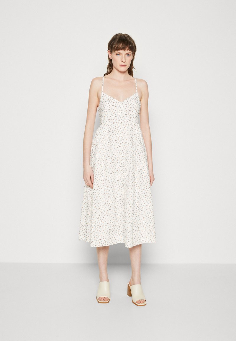 Madewell ALEXA RUFFLE BODICE BUTTON DOWN MIDI DRESS PRINT - Φόρεμα πουκάμισο - lighthouse