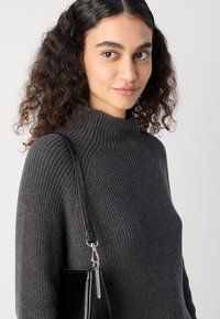 Marc O'Polo LONGSLEEVE STAND UP COLLAR - Strickpullover - deep grey melange