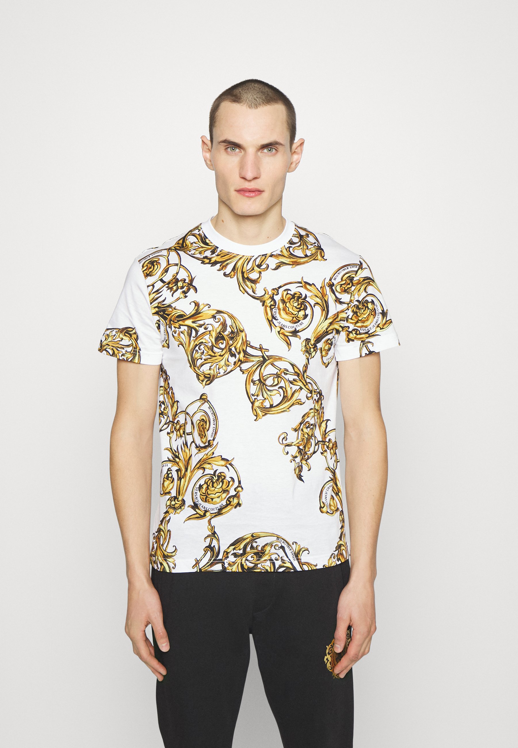 Versace white gold t shirt Clearance