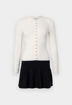 ROBE COURTE BOUTONS - Kampsunkleit - ecru/noir