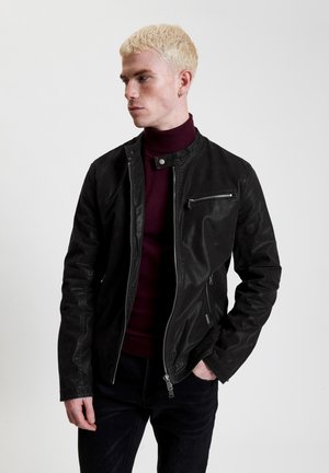 Imitatieleren jas - black