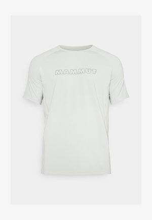 Maglietta atletica verde chiaro con maniche corte e colletto a girocollo. Presenta il logo "MAMMUT" in un colore a contrasto sulla parte anteriore.