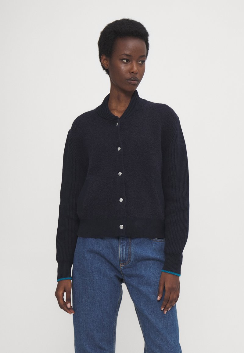 PS Paul Smith WOMENS CARDIGAN SNAP FRONT - Cardigan - black