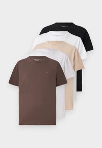 ICON CREW 5 PACK - Basic T-shirt - black/off-white/sand/brown/white