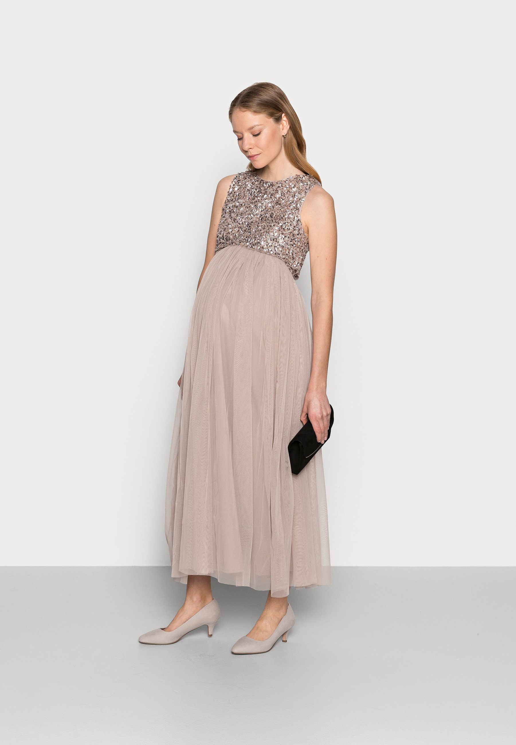 Maya Deluxe Maternity DELICATE GLITTER OVERLAY DRESS - Abito da sera -  taupe blush/grigio talpa - Zalando.it