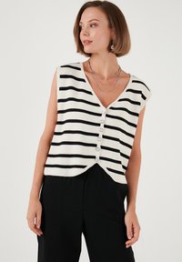 LELA Bodywarmer - ecru black