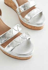 Next FOREVER COMFORT DOUBLE STRAP REGULAR WIDE FIT - Espadrille - silver