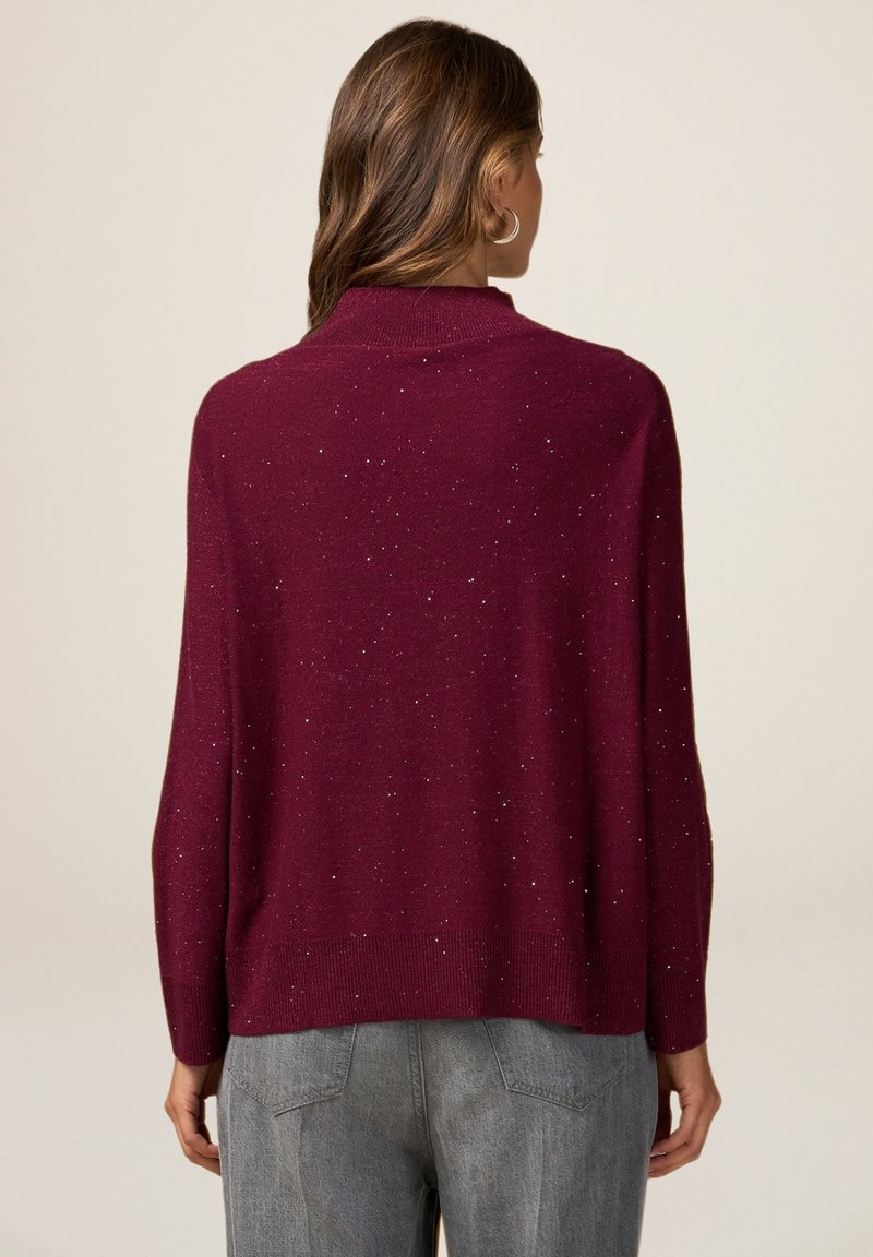 Oltre PAILLETTES Maglione bordeaux