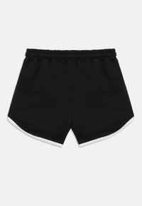 Μαύρο αθλητικό σορτς με ελαστική μέση, λευκή πλαϊνή ρίγα και άνετη εφαρμογή. Κατασκευασμένο από απαλό, ελαφρύ ύφασμα.