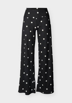 Gina Tricot, WIDE LEG TROUSERS - Παντελόνι - black/cream