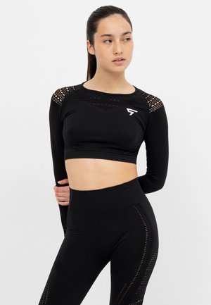 LONG SLEEVE VITALITY+ CROPPED LONG SLEEVE - Top s dlouhým rukávem - black