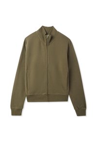 Felpa con zip - verde militare scuro