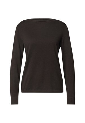 Street One, BASIC PULLOVER MIT U-BOOT-AUSSCHNITT - Trui - black coffee