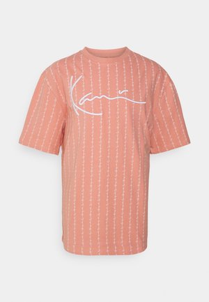 SIGNATURE LOGO PINSTRIPE TEE UNISEX - Triko s potiskem - rose